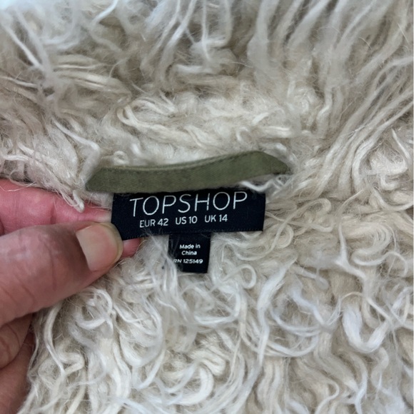 Topshop Camo Faux Fur Lined Jacket - Size: 10 - Picture 5 of 10